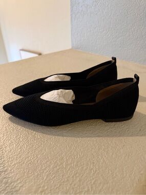 Everlane New Black Pointed Knit Slip-On Flats